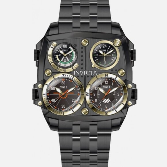Invicta Aviator ZULU TIME 4 Zone Men's Watch - 50mm, Black (49606) - Picture 2 of 11